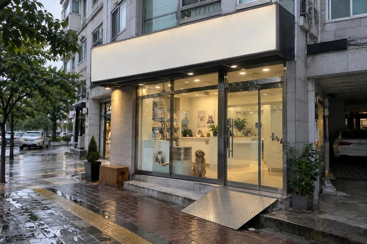 동물병원 예시 이미지 · 실제 업체 사진 아님